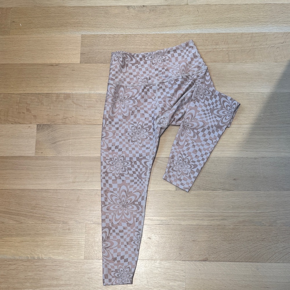 Beyond Yoga Floral Checkered Leggings